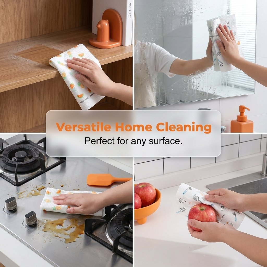 🔥 Roll of 50 reusable cleaning cloths – Wash, reuse, and clean more for less money🌿