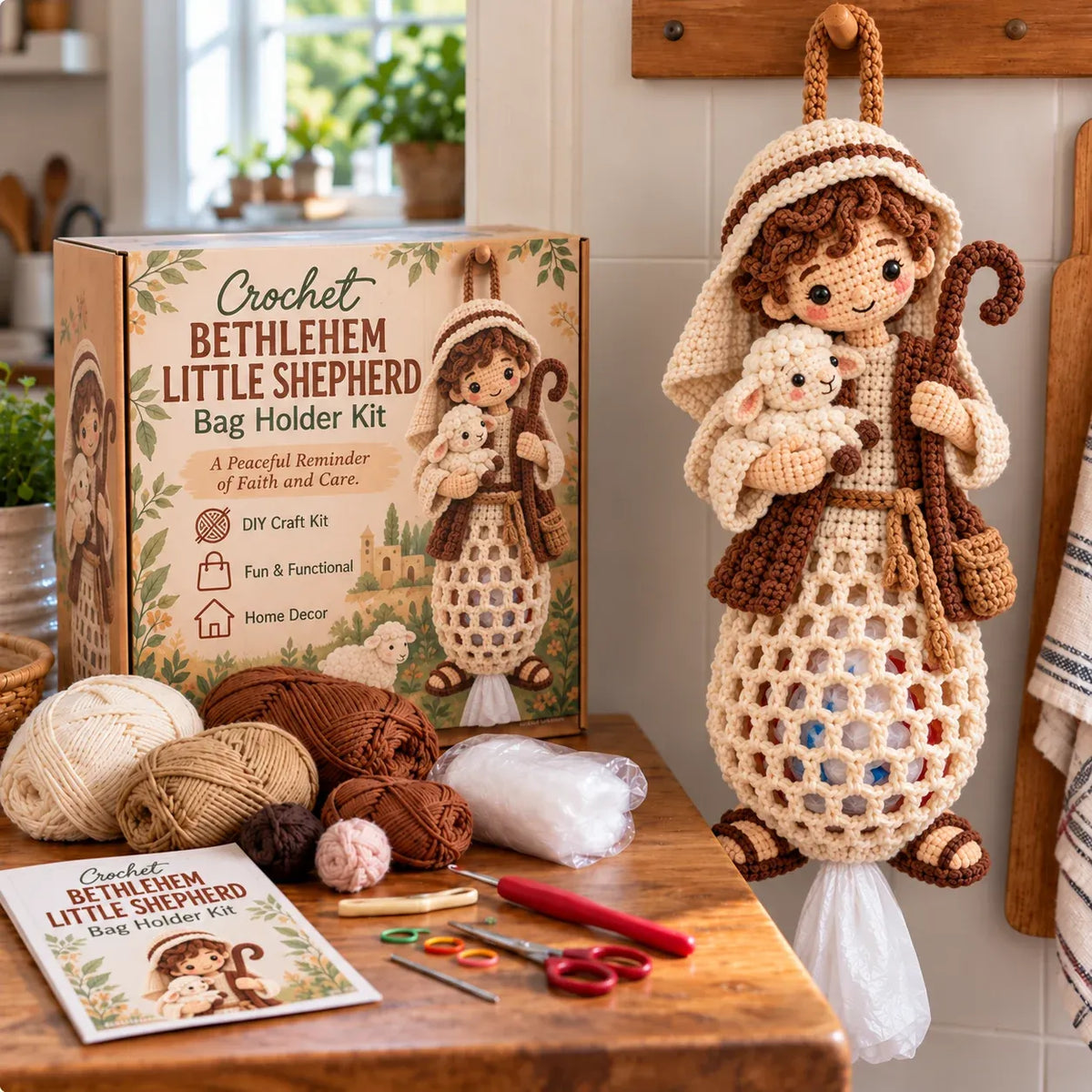 🧶 Beginner-Friendly Blessed Home Crochet Bag Holder DIY Kit ✝️