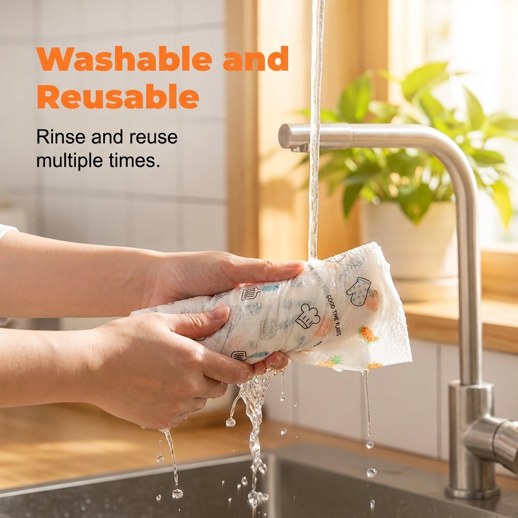 🔥 Roll of 50 reusable cleaning cloths – Wash, reuse, and clean more for less money🌿