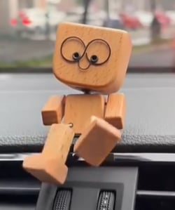 “Tapping Foot” Wooden Statue Car Decorative Ornament