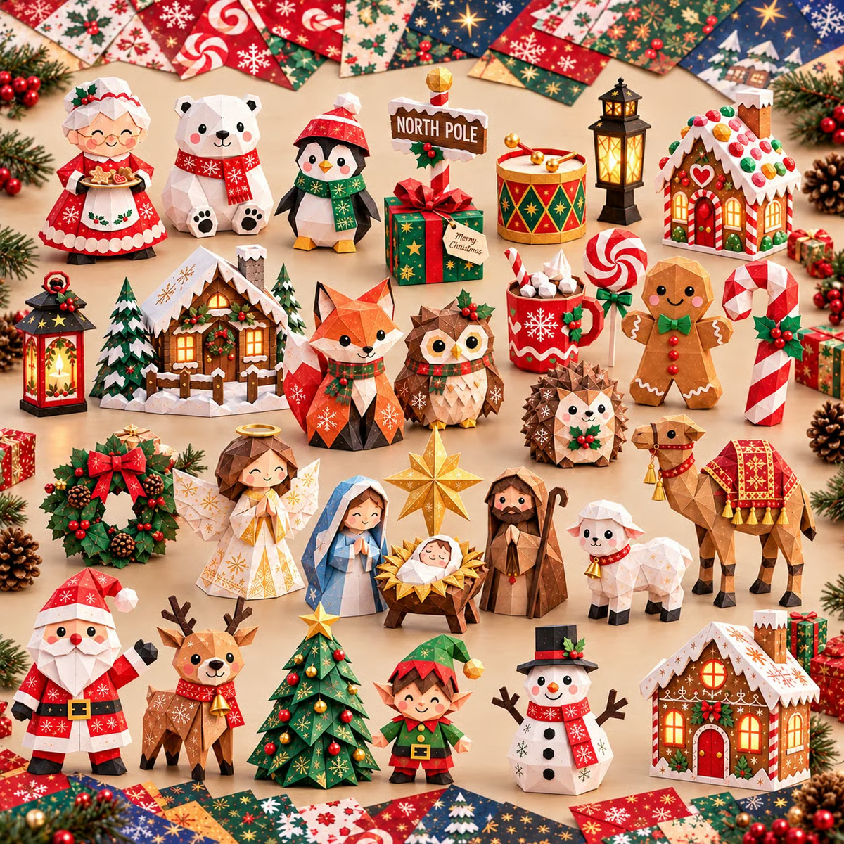 🎄DIY Paper Christmas Craft Kit – 250 Sheets, 5 Festive Themes🌟