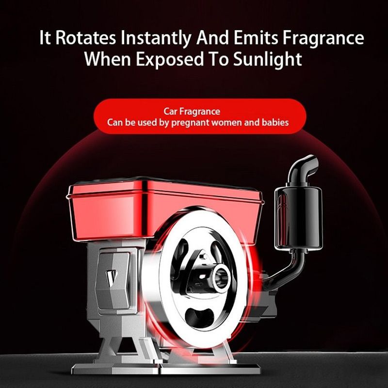 Solar-Powered Auto-Rotating Car Aromatherapy Diffuser
