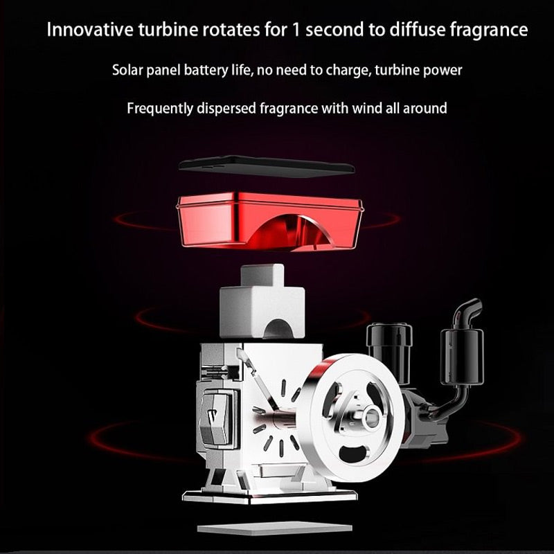 Solar-Powered Auto-Rotating Car Aromatherapy Diffuser