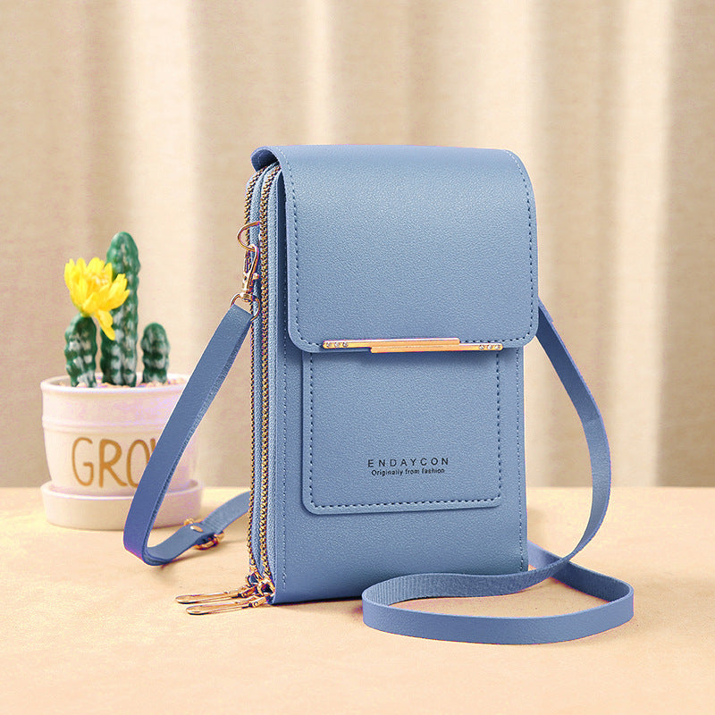 👜📱 Simple and elegant touchscreen phone bag for women, designed to be worn over the shoulder.