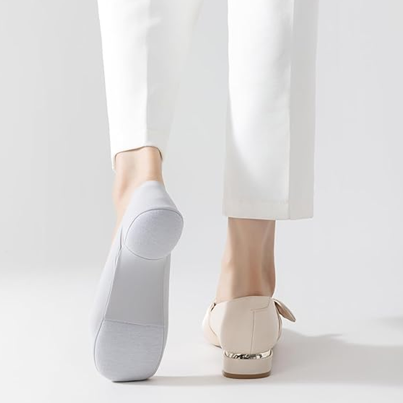 Targeted Arch & Heel Cushioning Ice Silk No-Show Socks for Plantar Fasciitis Relief