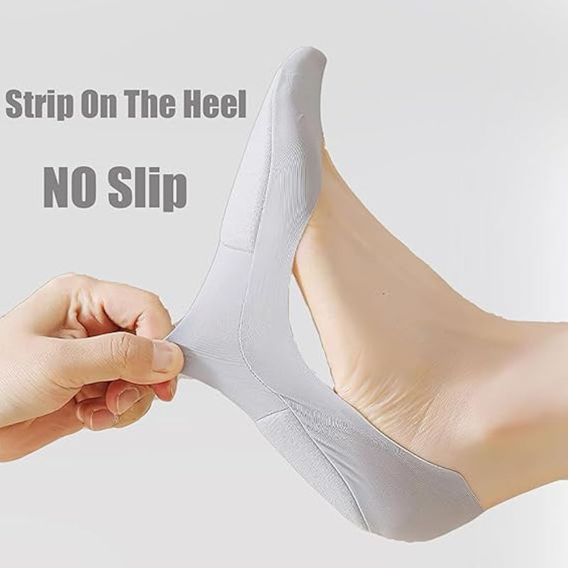 Targeted Arch & Heel Cushioning Ice Silk No-Show Socks for Plantar Fasciitis Relief