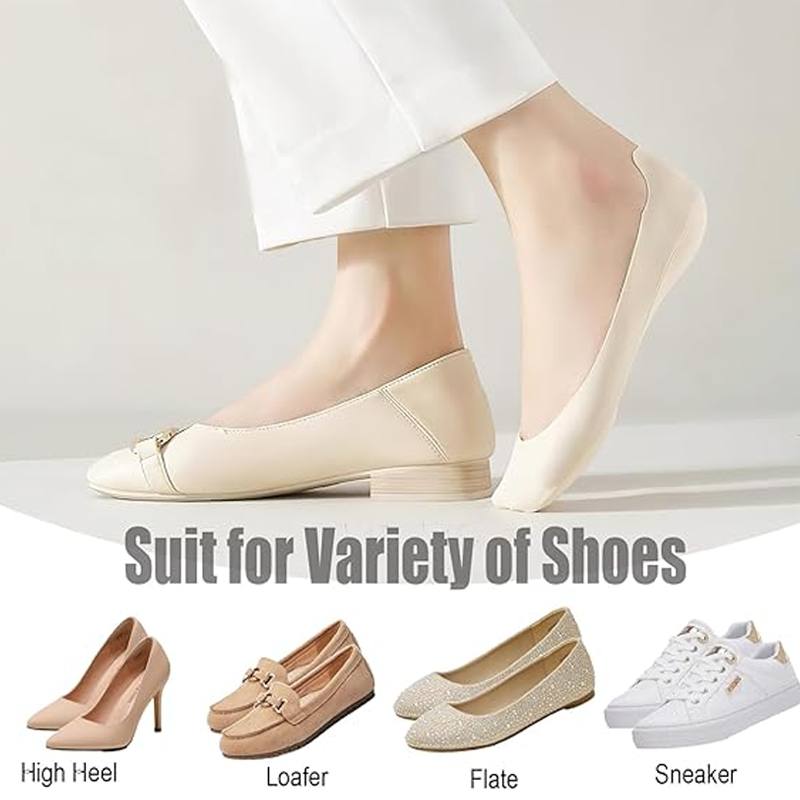 Targeted Arch & Heel Cushioning Ice Silk No-Show Socks for Plantar Fasciitis Relief