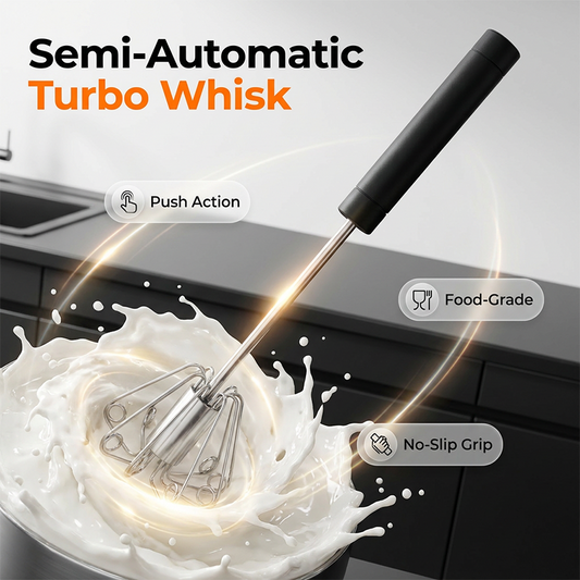 ⚡ Semi-automatic pressure whisk — Easy-to-use manual egg beater 🧁