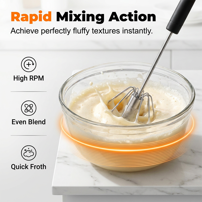 ⚡ Semi-automatic pressure whisk — Easy-to-use manual egg beater 🧁