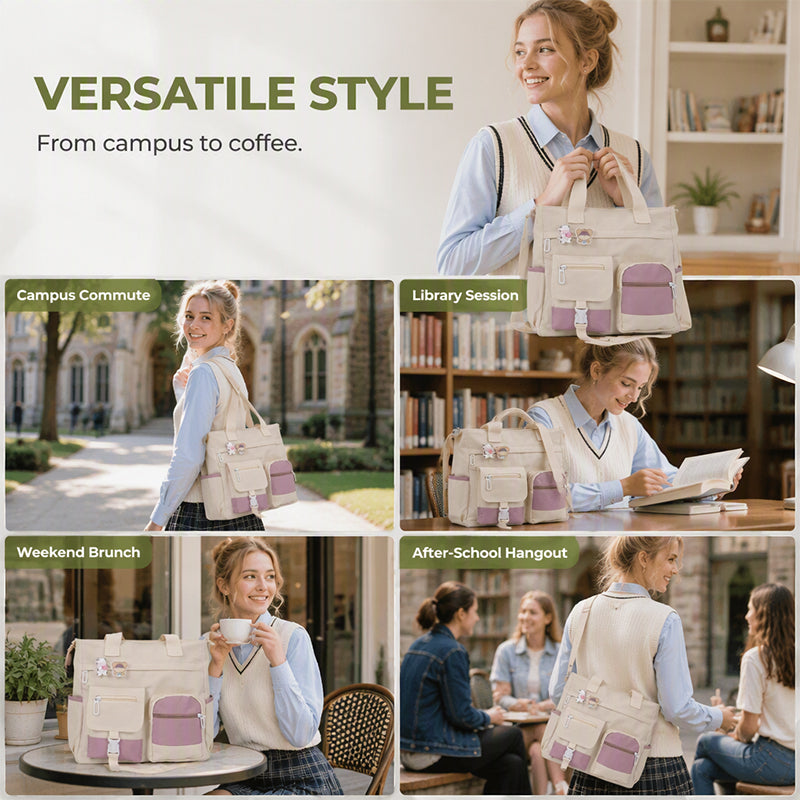 ✨Large Capacity Multi-Pocket Canvas Tote Bag✨