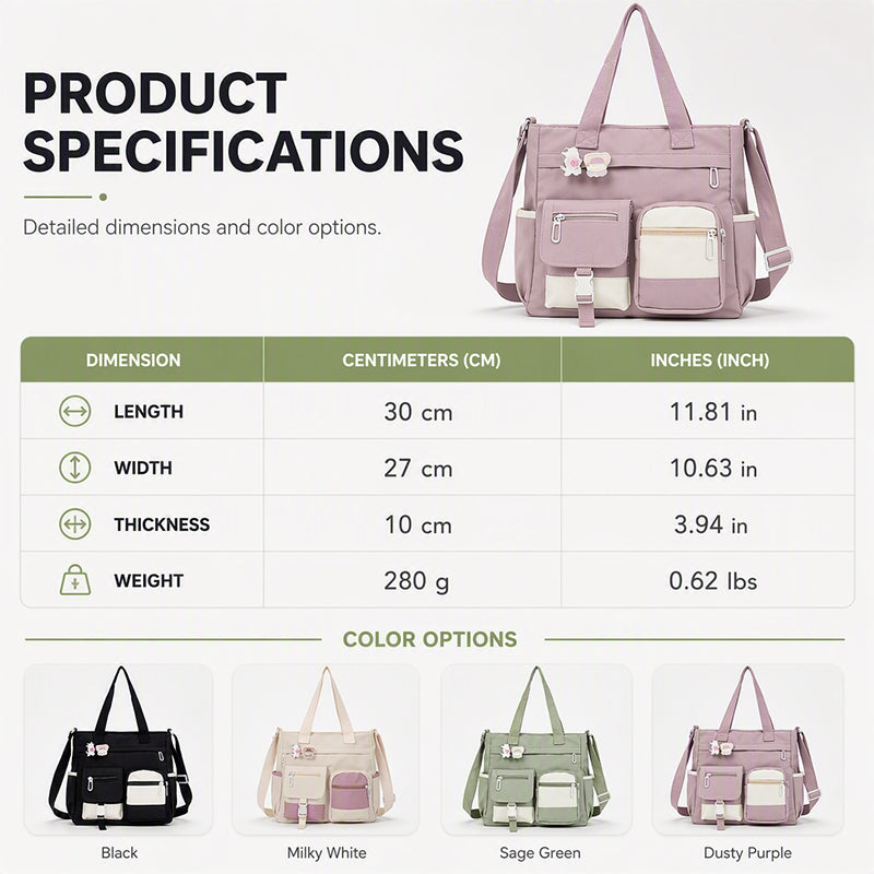 ✨Large Capacity Multi-Pocket Canvas Tote Bag✨