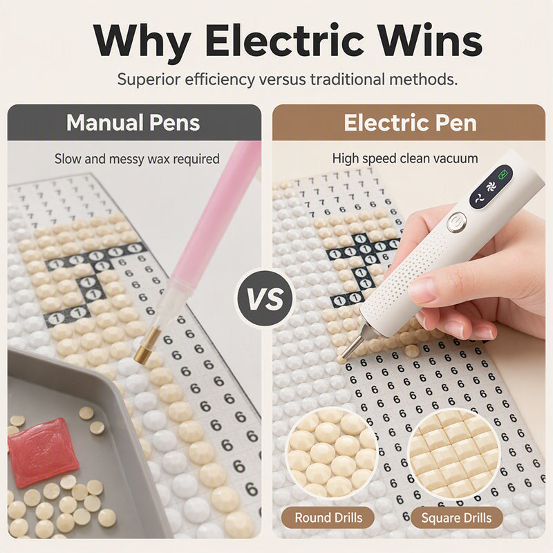 💎Rechargeable Electric Diamond Pen – Precise Comfortable Time‑Saving