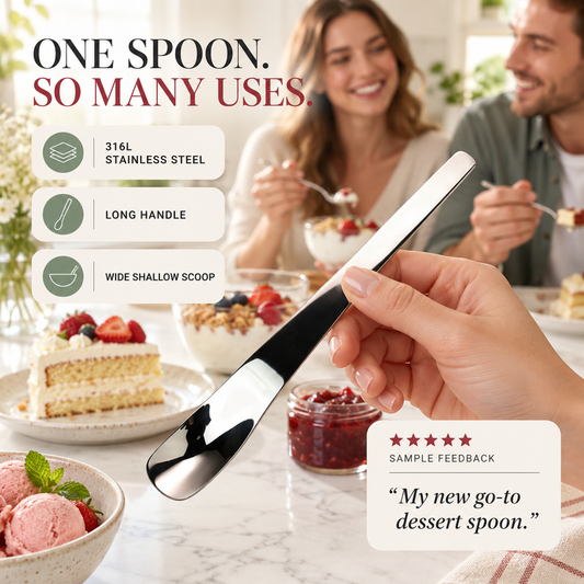 🥄 316 Stainless Steel Dessert Spoon