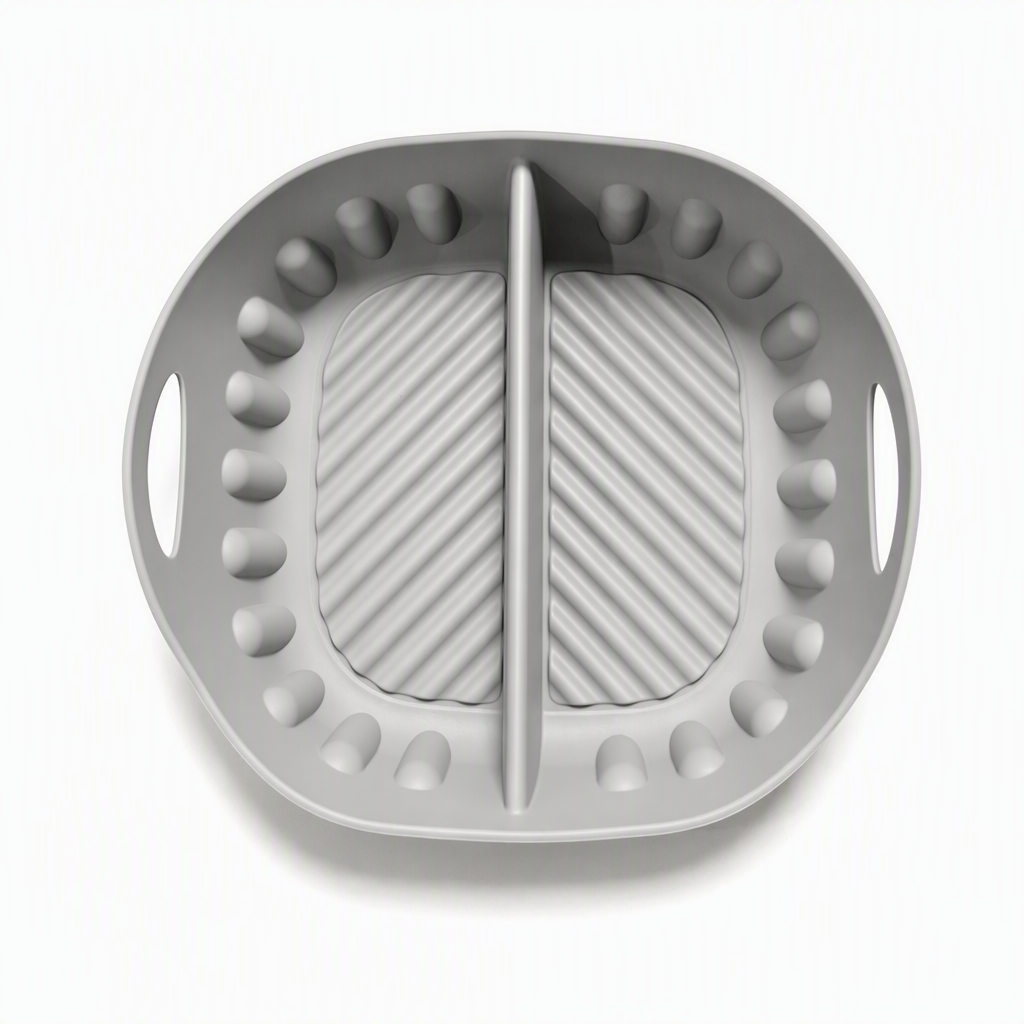 🍳🧁 Reusable Divided Air Fryer Silicone Liner--cuisez deux saveurs en une seule fois