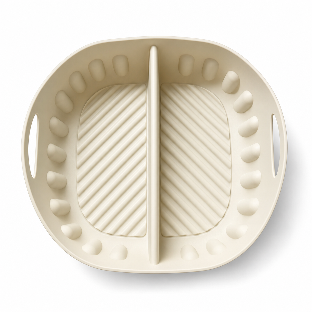 🍳🧁 Reusable Divided Air Fryer Silicone Liner--cuisez deux saveurs en une seule fois