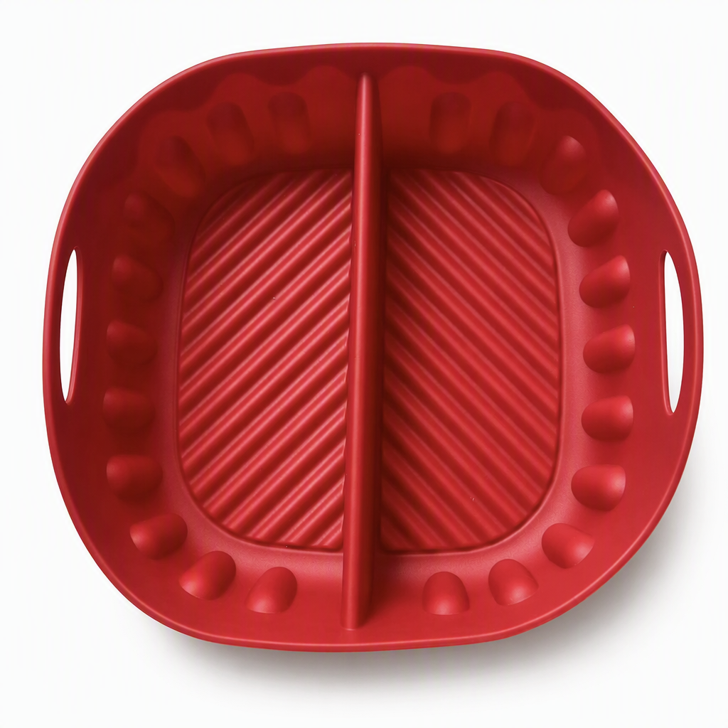 🍳🧁 Reusable Divided Air Fryer Silicone Liner--cuisez deux saveurs en une seule fois